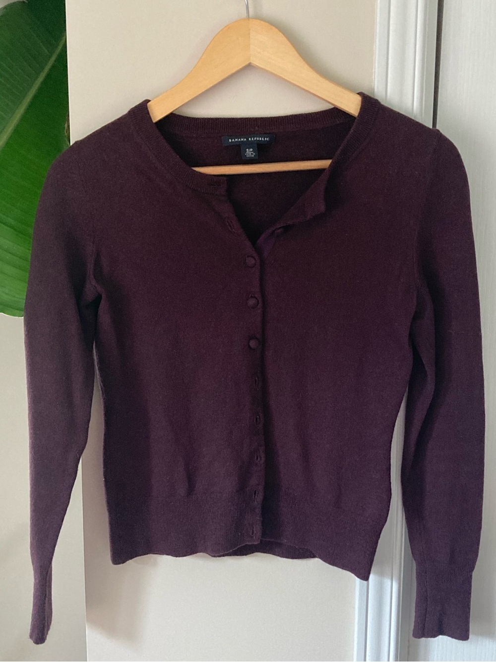 Banana Republic Women's Plum Button-Front Cardigan